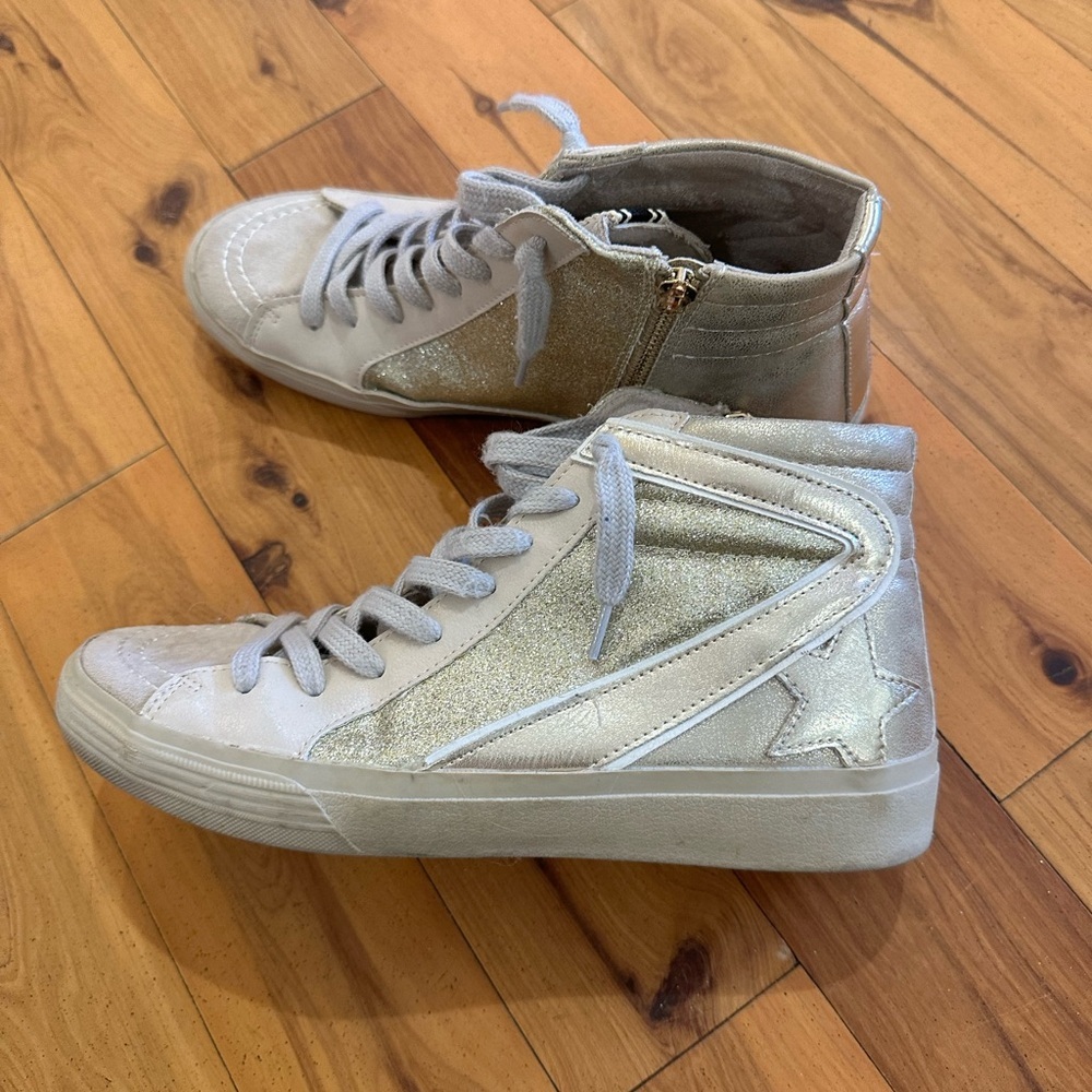 ShuShop 8.5 Cream High-Top Sneakers